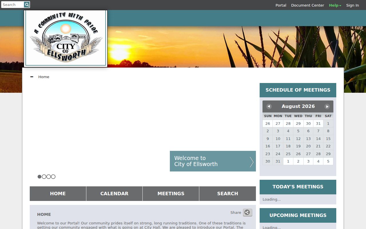 Ellsworth court records and CivicWeb city portal