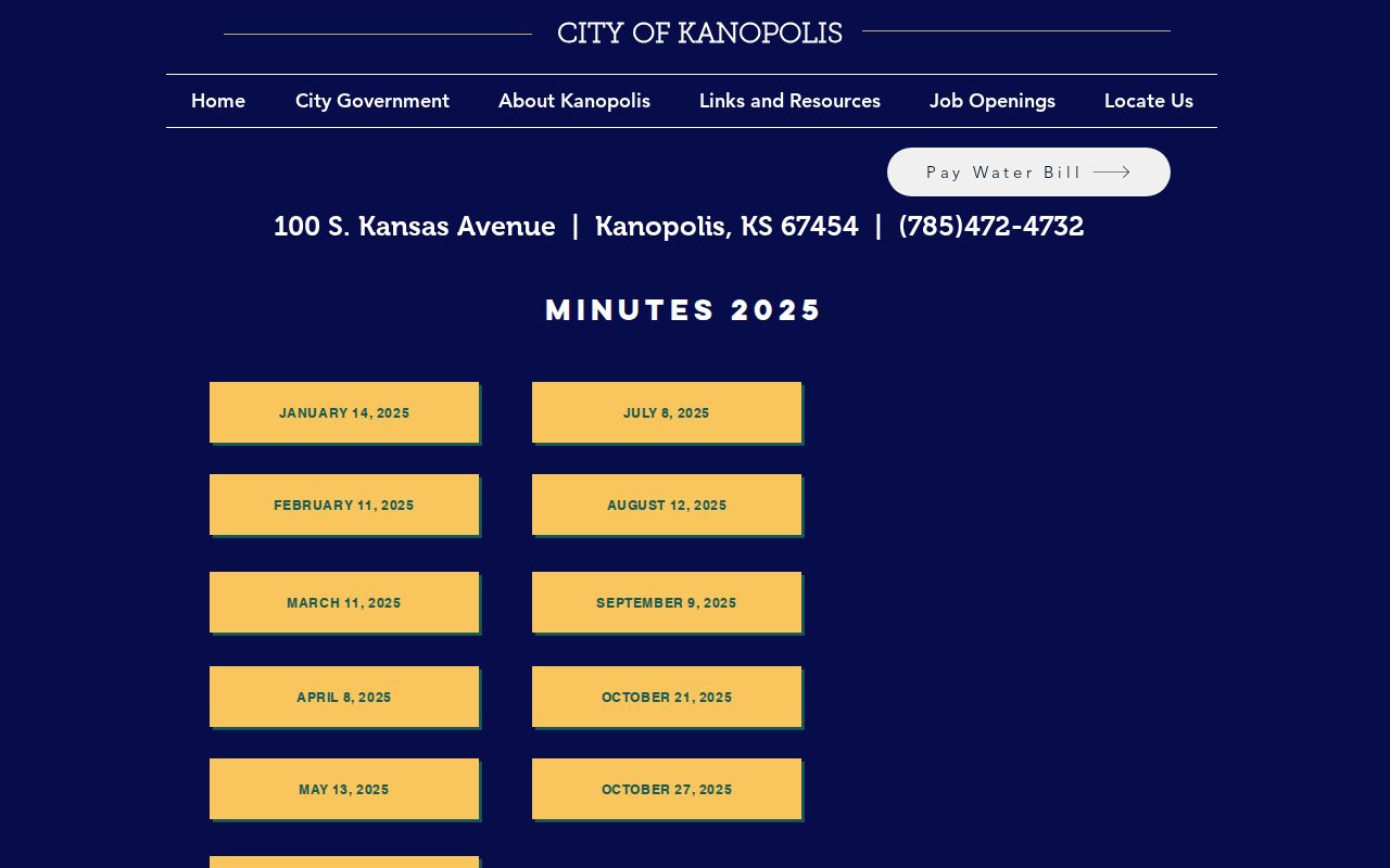 Kanopolis court docket and city council minutes archive